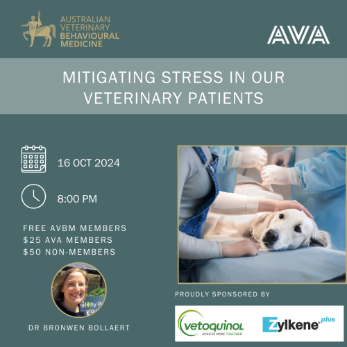 Dr Bronwen presents for the Australian Veterinary Behavioural Medicine special interest group!