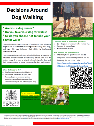 Research Project exploring factors influencing Owners' decision-making around dog walking